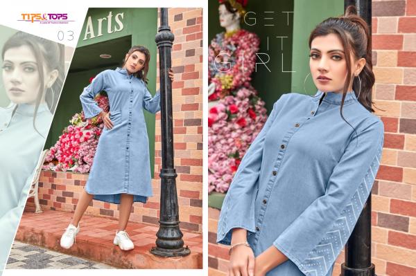 Tips & Tops Denimos 3 Designer Western Wear Denim Kurti 